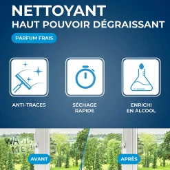 Starwax Nettoyant spécial vitres anti-traces à l'alcool 1L