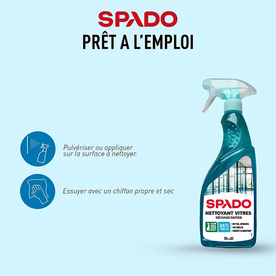Spado Nettoyant vitres pulvérisateur - séchage rapide 750ml