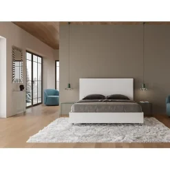 Ityhome Nouveau Lit Egos avec sommier 160x190 frêne blanc Discount