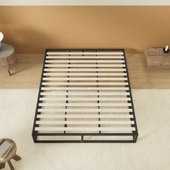 November Sleep Lit 180 x 200 cm - Cadre en acier - Lattes en bois New