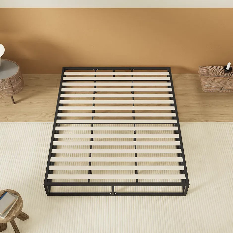 November Sleep Lit 180 x 200 cm - Cadre en acier - Lattes en bois New