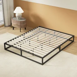 November Sleep Lit 140 x 200 cm - Cadre en acier - Lattes en bois