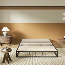 November Sleep Lit 140 x 200 cm - Cadre en acier - Lattes en bois