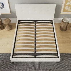November Sleep Lit 120x190 cm avec tête de lit tissu lin Clearance