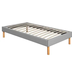Nuits D'Or Gregory - Solide et Confortable Sommier Tapissier Gris + Pieds en 20 cm pour Matelas en 70x190-13 Lattes - Montage Rapi Sale