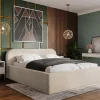 Best Mobilier Orane - lit coffre - 180x200 cm - en tissu bouclette -