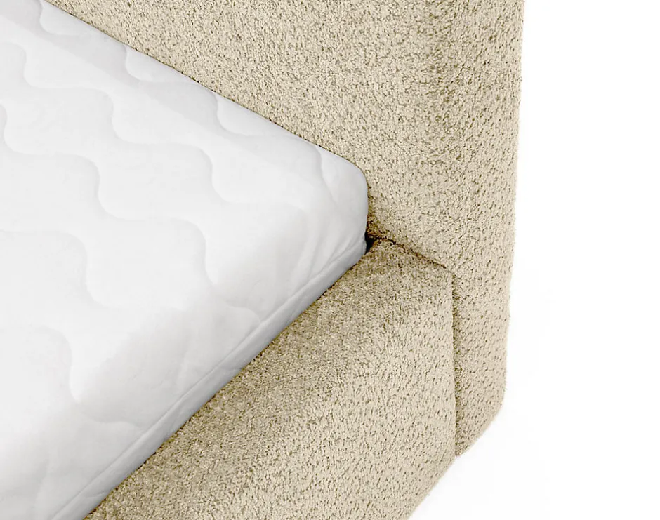 Best Mobilier Orane - lit coffre - 180x200 cm - en tissu bouclette -