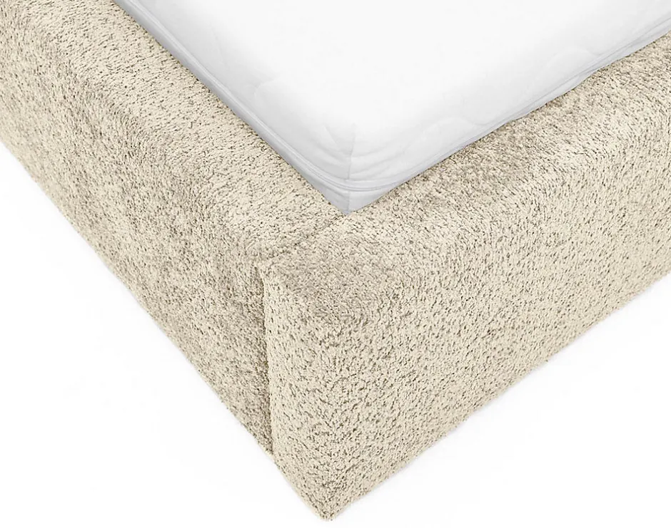 Best Mobilier Orane - lit coffre - 180x200 cm - en tissu bouclette -