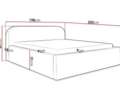 Best Mobilier Orane - lit coffre - 180x200 cm - en tissu bouclette -