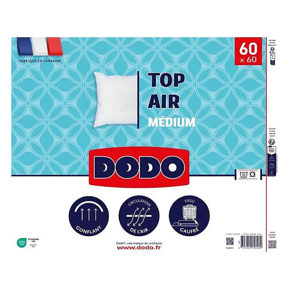 Dodo Oreiller - - MEDIUM TOP AIR - 60 x 60 cm - Blanc Clearance