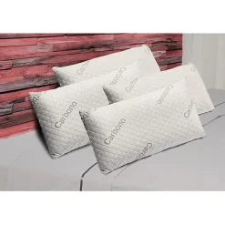 Eccox Oreiller - - Pack de 4 - 80 x 40 cm - Fermeté Moyenne - Mousse à Mémoire de Forme