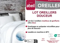 Abeil Oreiller 60 x 60 cm polyester ferme blanc 700g
