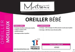 Mortreux Oreiller bébé Microfibre - 40 x 60 - 39952 Sale