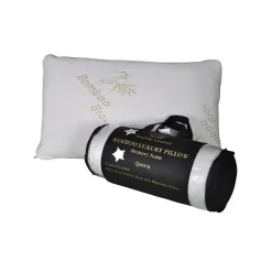 Herzberg Oreiller de luxe en bambou Queen 50x76cm HG5076BM-blanc
