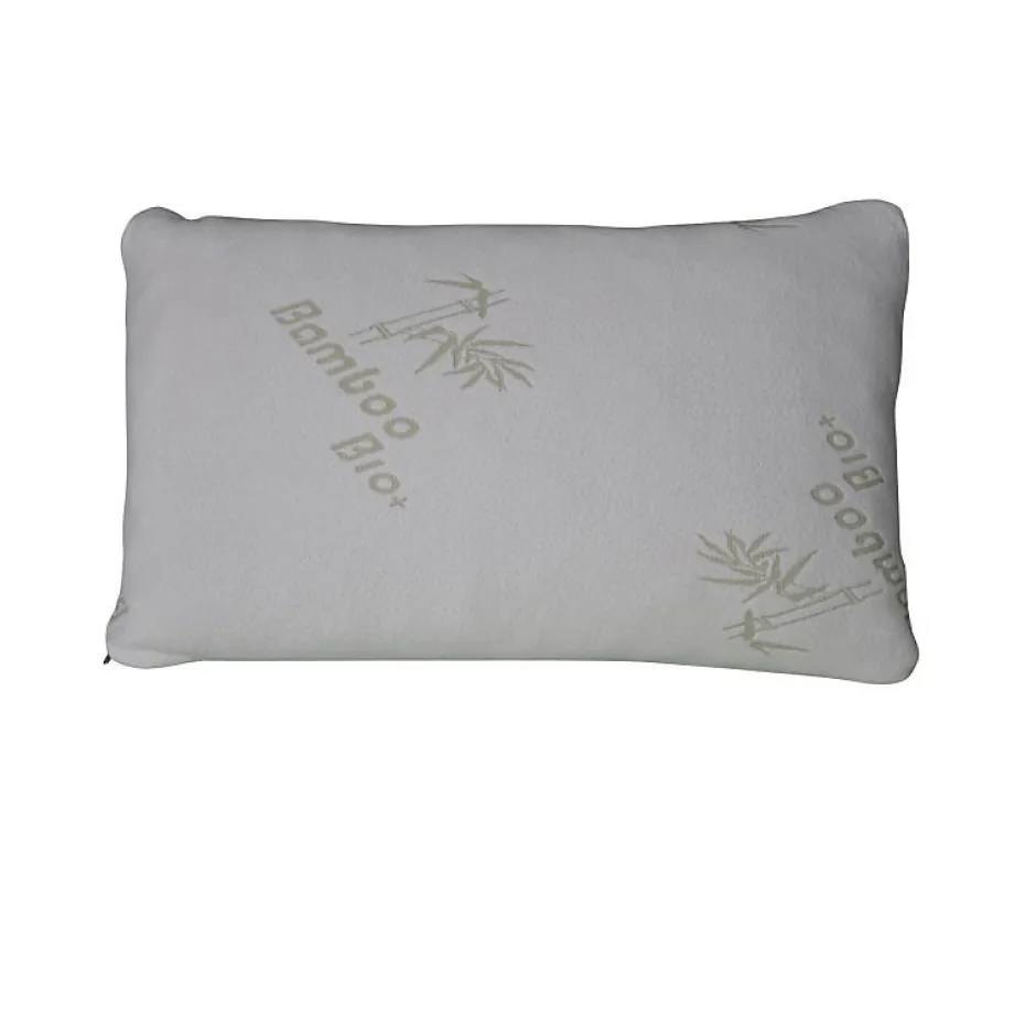 Herzberg Oreiller de luxe en bambou Queen 50x76cm HG5076BM-blanc