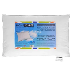 Homescapes Oreiller en microfibre et plumes de canard à double niveau de garnissage, 50 x 75 cm -