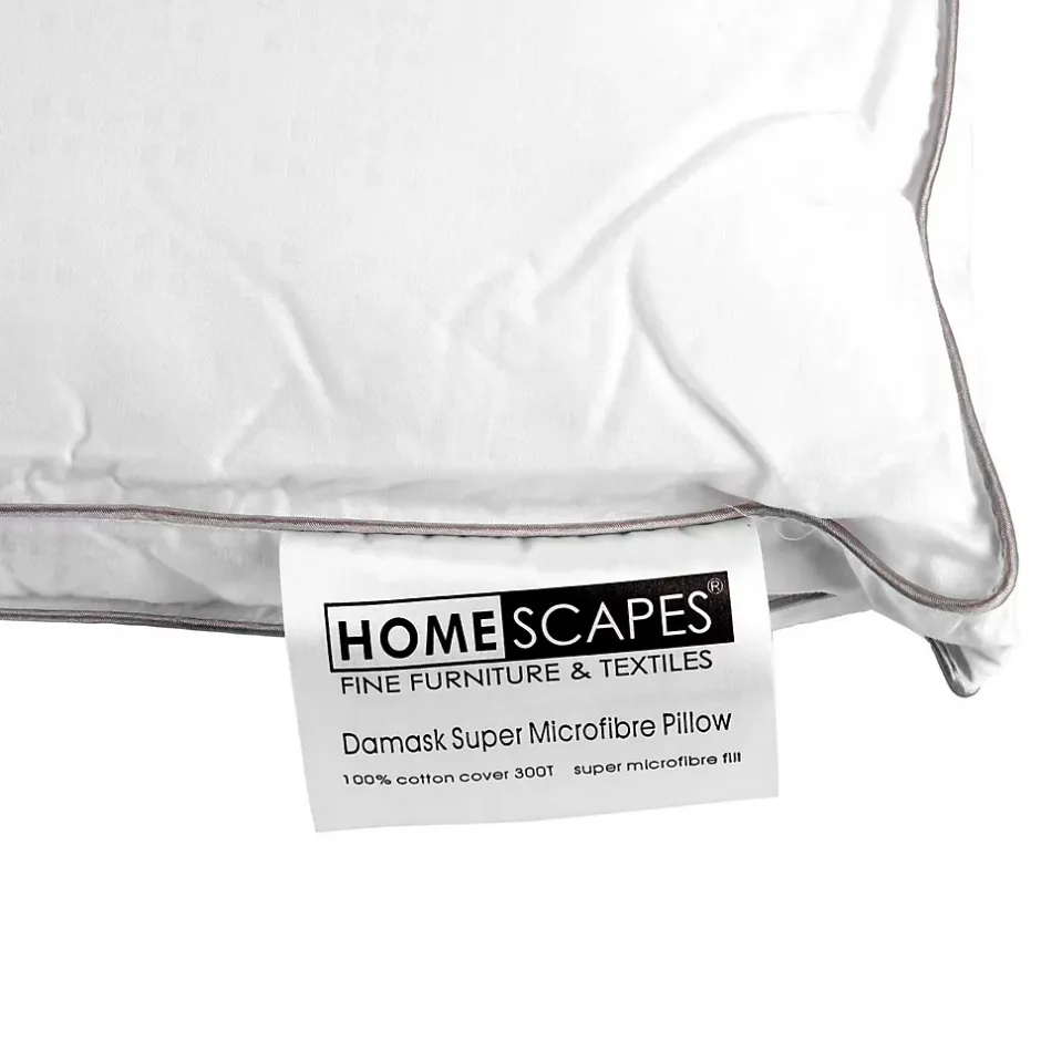 Homescapes Oreiller en microfibre et coton damassé, 50 x 75 cm -
