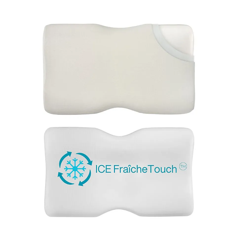 Inphysio Oreiller ergonomique de luxe avec taie d'oreiller rafraîchissante 3 taies d'oreiller