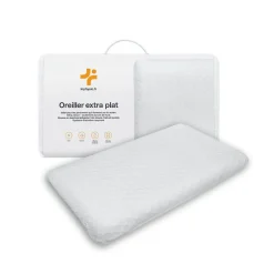 Inphysio Oreiller extra plat pour personnes qui dorment sur le ventre s 50x30x5,5 taie d'oreiller en bambou