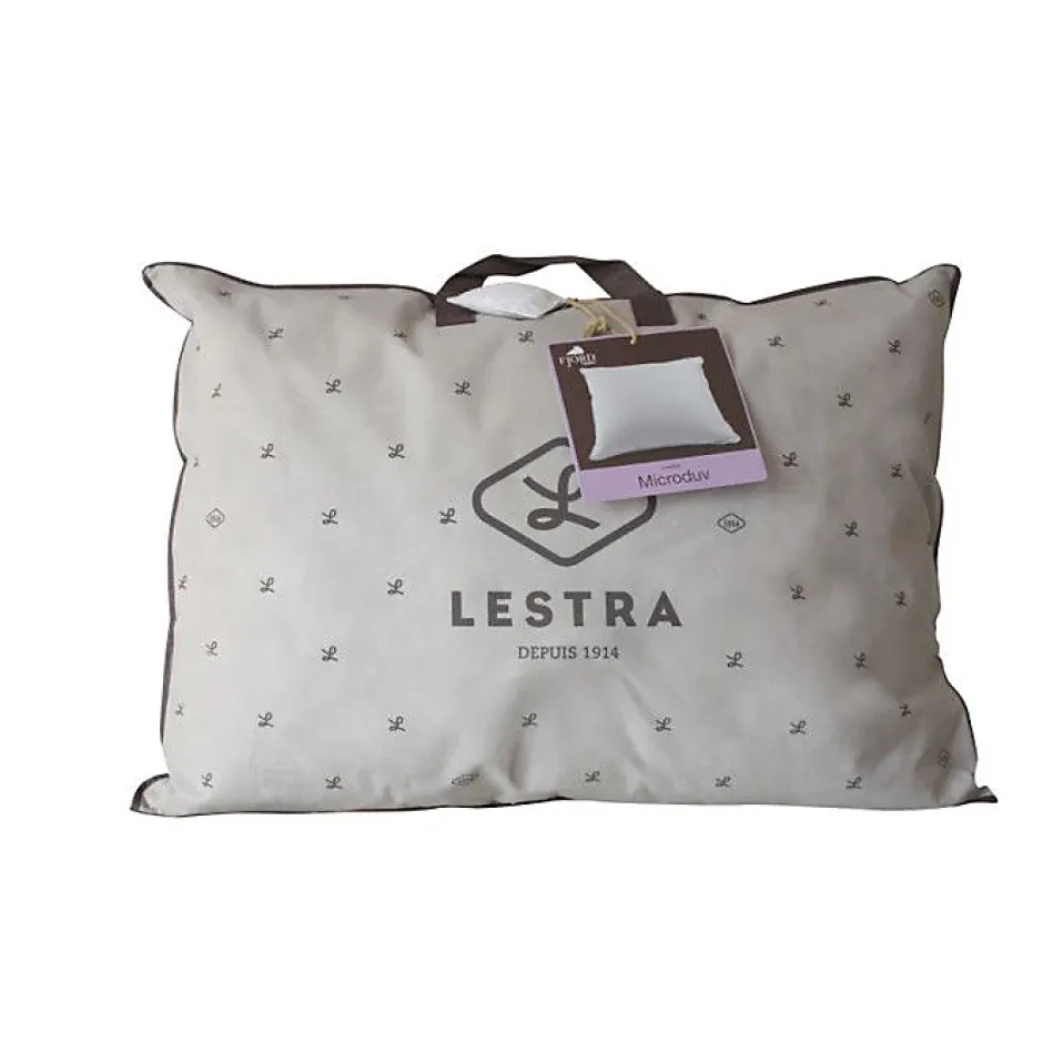 Lestra Oreiller Microduv Mi-ferme coton satiné carreaux Sale