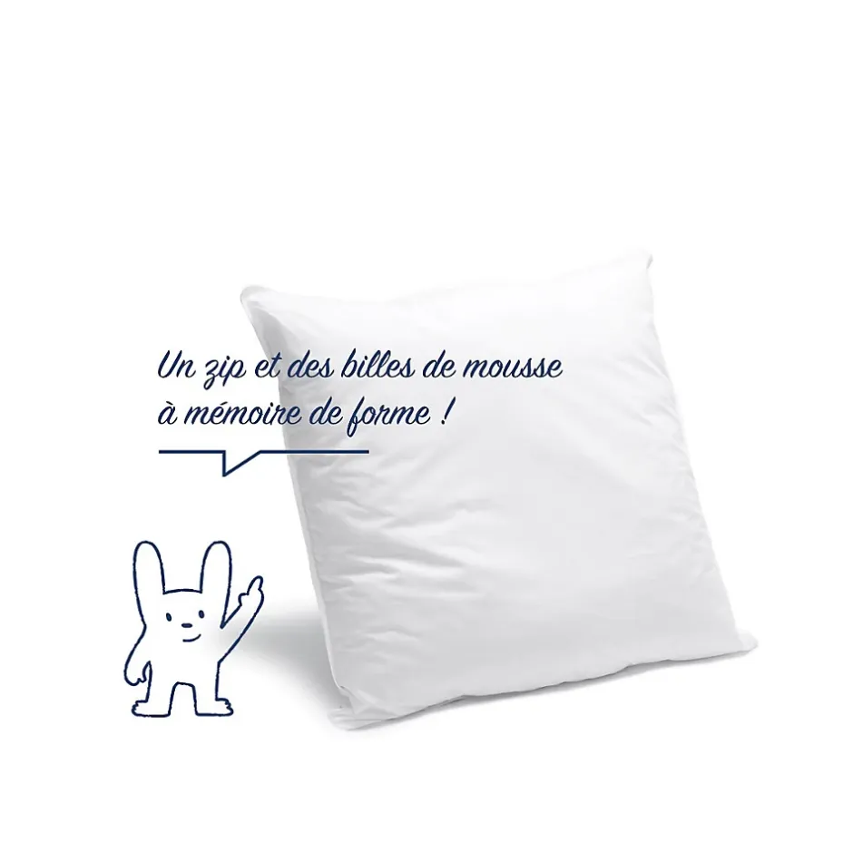 Bleu Calin Oreiller Mémoire de Forme mixte 60x60cm Barrettes de mousse Best