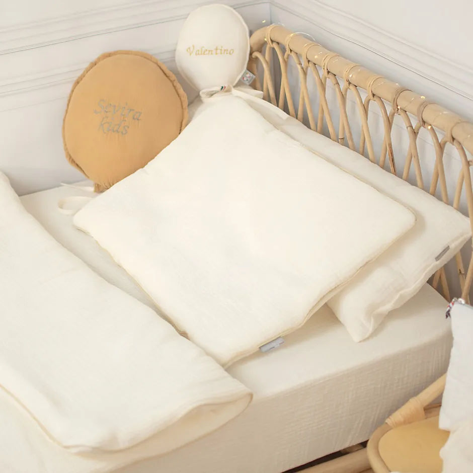 Sevira Kids Oreiller plat en gaze de coton Jeanne