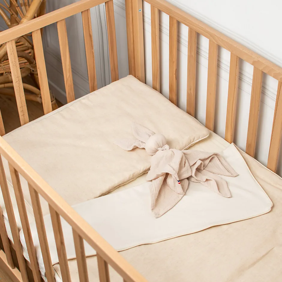 Sevira Kids Oreiller plat réversible en lin lavé