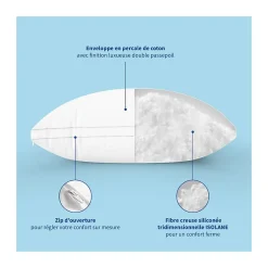 Bleu Calin Oreiller Souple 65x65cm SENSATION DUVET Gonflant New
