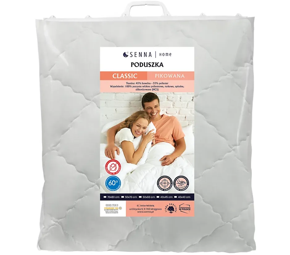 Senna Home Oreiller 70x70 CLASSIC QUILTED Blanc Discount