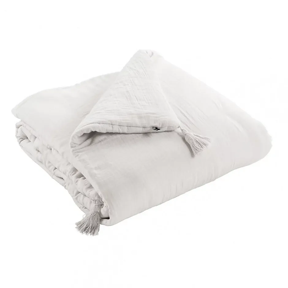 Altobuy OUREA - Chemin de Lit 90x200cm Capitonné Gaze de Coton Chantilly Sale