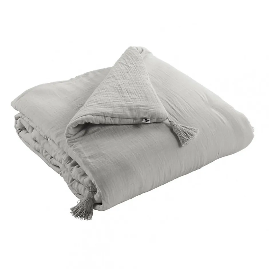 Altobuy OUREA - Chemin de Lit 90x200cm Capitonné Gaze de Coton Nuage Best