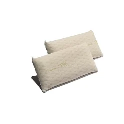 Eccox Pack 2 Oreillers Visco Natur Care 150 x 40 cm Medium Firm - Noyau Viscoélastique - Housse amovible - Couleur Beige.