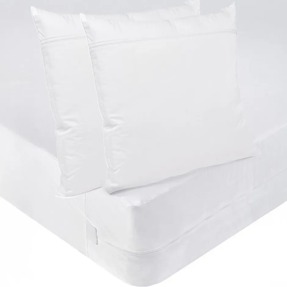 Bleu Calin Pack ANTI-PUNAISES DE LIT Protège-matelas 140x190cm + 2 Protège oreillers 63x63cm imperméables Discount