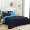 Univers Décor Pack complet 6 pièces Marine/Turquoise réversible housse de couette pour lit 180 x 200 cm "King size"