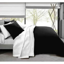 Univers Décor Pack complet 6 pièces Noir/Blanc réversible housse de couette pour lit 140 x 190 cm
