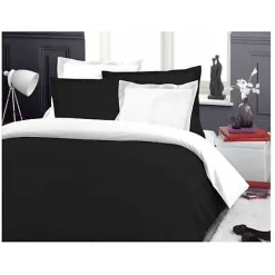 Univers Décor Pack complet 6 pièces Noir/Blanc réversible housse de couette pour lit 140 x 190 cm