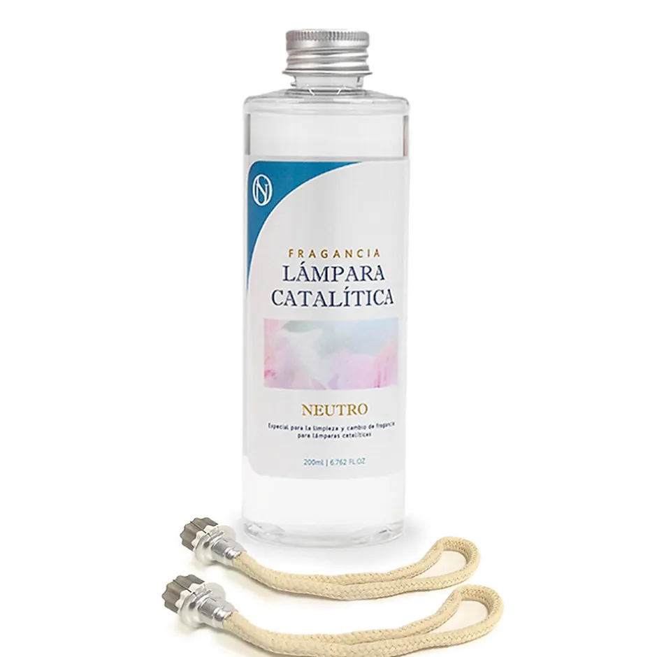 Mamamanuela Pack économique de nettoyage de lampe catalytique 100 ml : 2 petites mèches de rechange + 200 ml de nettoyant neutre