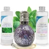Mamamanuela Pack économique Lampe Catalytique Mosaïque de minuit + Parfum Mountain Mint (500 ml) + Nettoyant Neutre (200 ml) + Mèche Rechange