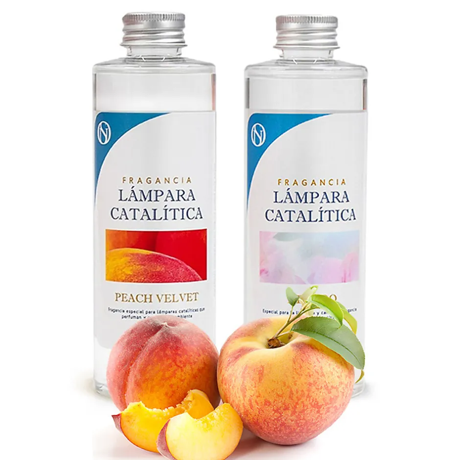 Mamamanuela Pack économique Lampe Catalytique Orange Waves + Parfum Peach Velvet (500 ml) + Nettoyant Neutre (200 ml) + Mèche de Rechange