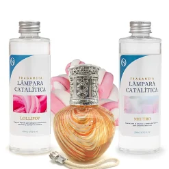 Mamamanuela Pack économique Lampe Catalytique Orange Waves + Parfum Lollipop (200 ml) + Nettoyant Neutre (200 ml) + Mèche de Rechange