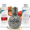 Mamamanuela Pack économique Lampe Catalytique Mosaïque Noir + Parfum Wild Strawberry (200 ml) + Nettoyant Neutre (200 ml) + Mèche de Rechange