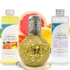Mamamanuela Pack économique Lampe Catalytique Mosaïque Doré + Parfum Winter Citrus (500 ml) + Nettoyant Neutre (200 ml) + Mèche de Rechange