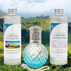 Mamamanuela Pack économique Lampe Catalytique Blue Diamonds + Parfum Provence Breeze (500 ml) + Nettoyant Neutre (200 ml) + Mèche de Rechange Best
