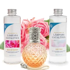 Mamamanuela Pack économique Lampe Catalytique Orange Diamonds + Parfum Bed of Roses (200 ml) + Nettoyant Neutre (200 ml) + Mèche de Rechange Outlet