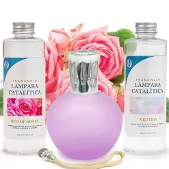 Mamamanuela Pack économique Lampe Catalytique Fuchsia Mat + Parfum Bed of Roses (500 ml) + Nettoyant Neutre (200 ml) + Mèche de Rechange Online