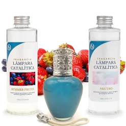 Mamamanuela Pack économique Lampe Catalytique Aqua Marina + Parfum Summer Fruits (500 ml) + Nettoyant Neutre (200 ml) + Mèche de Rechange