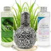 Mamamanuela Pack économique Lampe Catalytique Mosaïque Noir + Parfum Citronnelle (200 ml) + Nettoyant Neutre (200 ml) + Mèche de Rechange