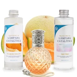 Mamamanuela Pack économique Lampe Catalytique Orange Diamonds + Parfum Waikiki Melon (200 ml) + Nettoyant Neutre (200 ml) + Mèche de Rechange Best