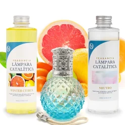 Mamamanuela Pack économique Lampe Catalytique Blue Diamonds + Parfum Winter Citrus (500 ml) + Nettoyant Neutre (200 ml) + Mèche de Rechange Outlet