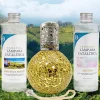 Mamamanuela Pack économique Lampe Catalytique Mosaïque Doré + Parfum Provence Breeze (500 ml) + Nettoyant Neutre (200 ml) + Mèche de Rechange